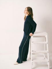 Wanda v-neck long sleeve top - Navy | NRBY Clothing
