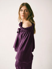 Lenni silk twill top - Plum Noir | NRBY Clothing