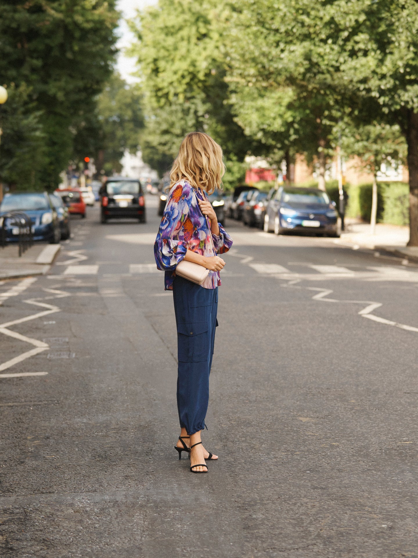 Becca silk cargo pant - Navy