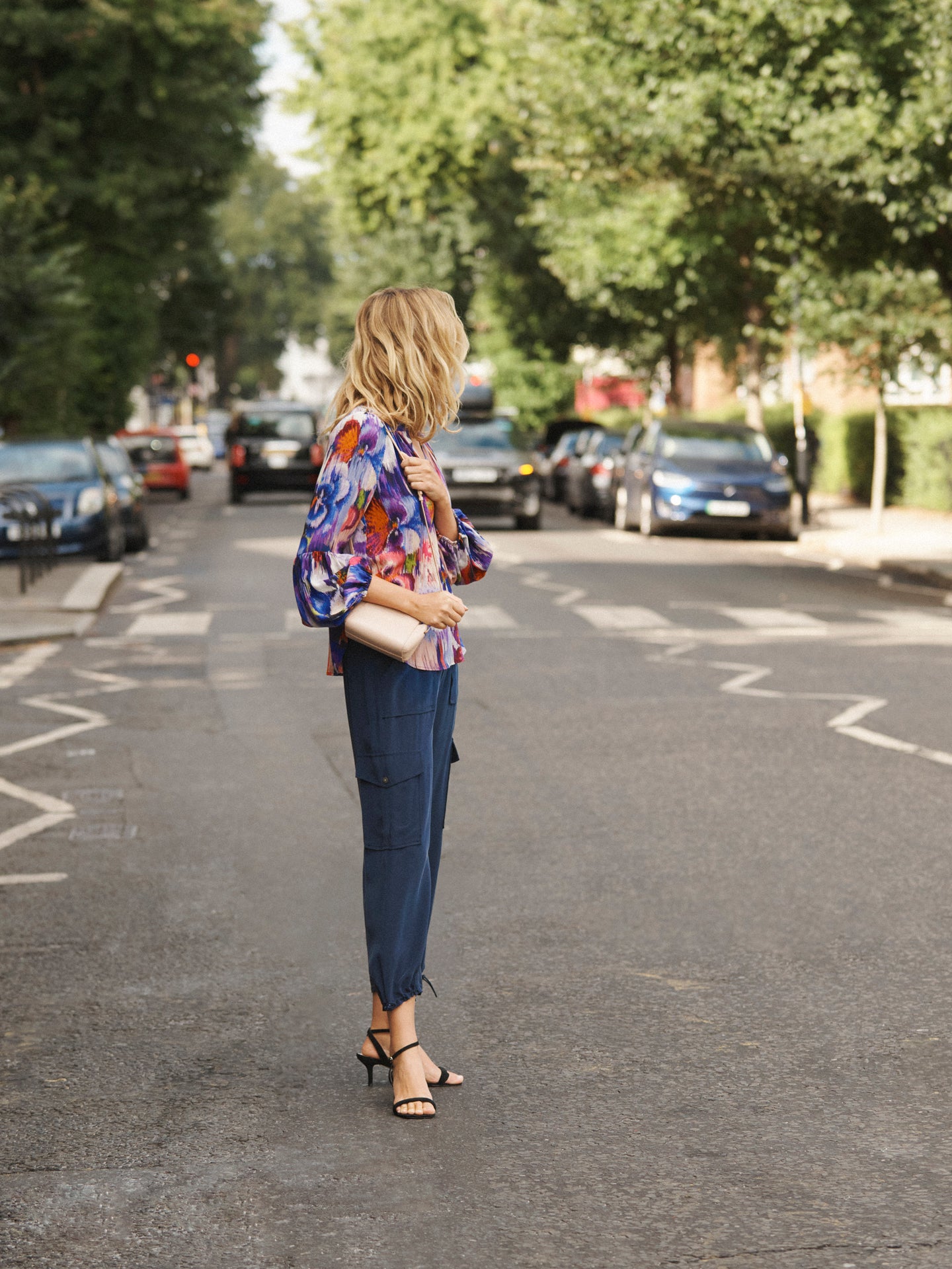 Ophelia silk pansy print shirt