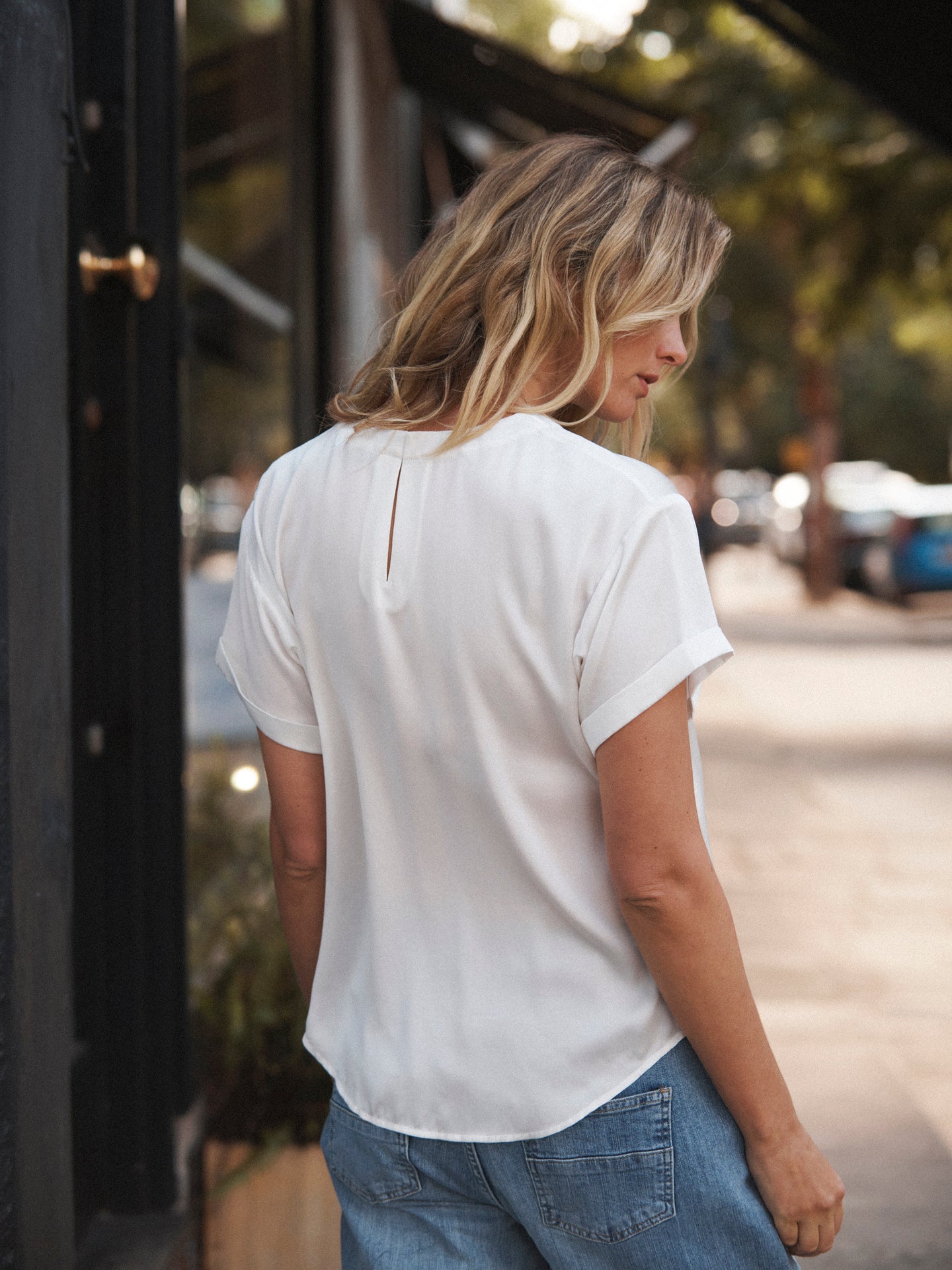 Orla silk satin shirt - Ivory