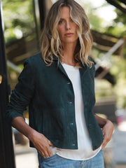 Eliza suede jacket - Dark Jade