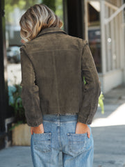 Eliza suede jacket - Khaki