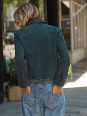 Eliza suede jacket - Dark Jade