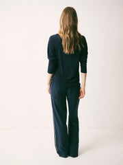 Wanda v-neck long sleeve top - Navy | NRBY Clothing