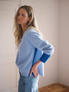 Rosalie merino cashmere V neck sweater - Light Blue