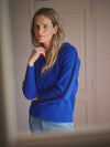 Saffron merino cashmere hooded sweater - Lapis Blue / Navy