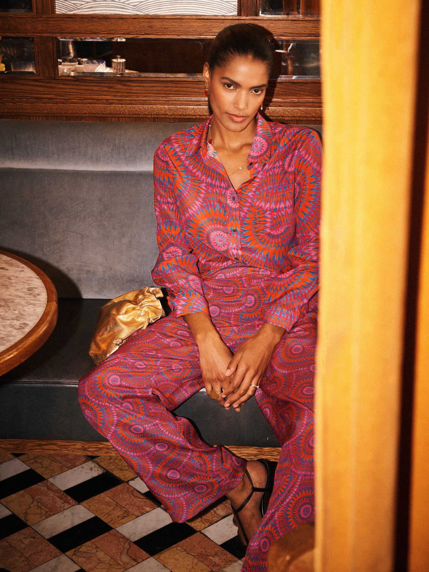 Silk Shirt & Silk Palazzo Trouser - Pink Batik