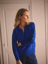 Salma side stripe sweater - Lapis Blue / Navy