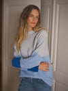 Reese merino cashmere sweater - Light Grey and Blue