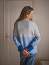 Reese merino cashmere sweater - Light Grey and Blue