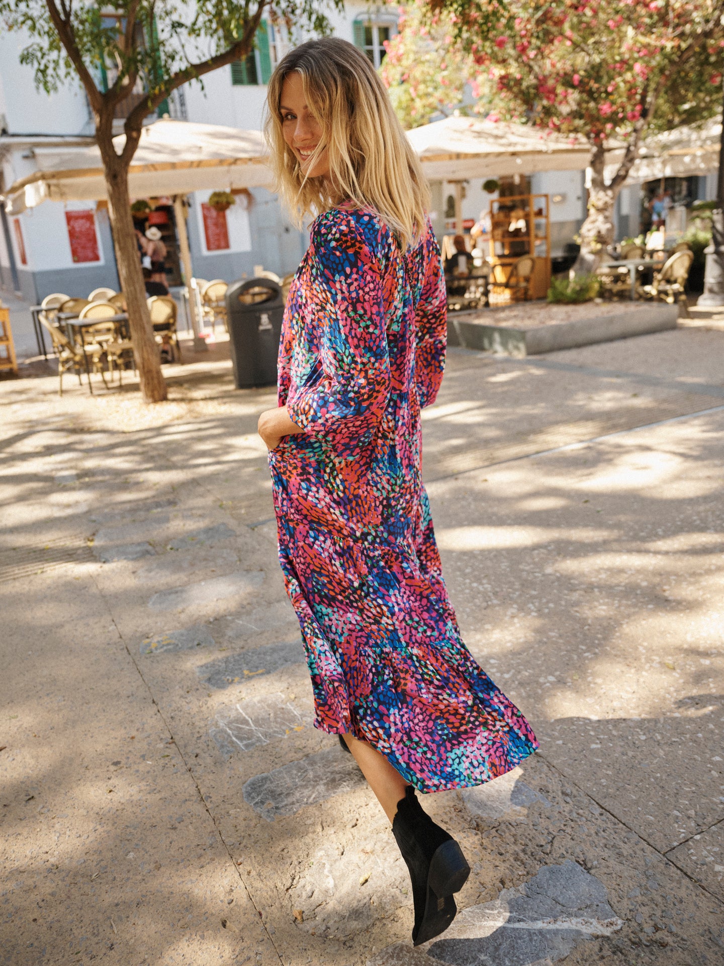 Naomi viscose crazy petal dress