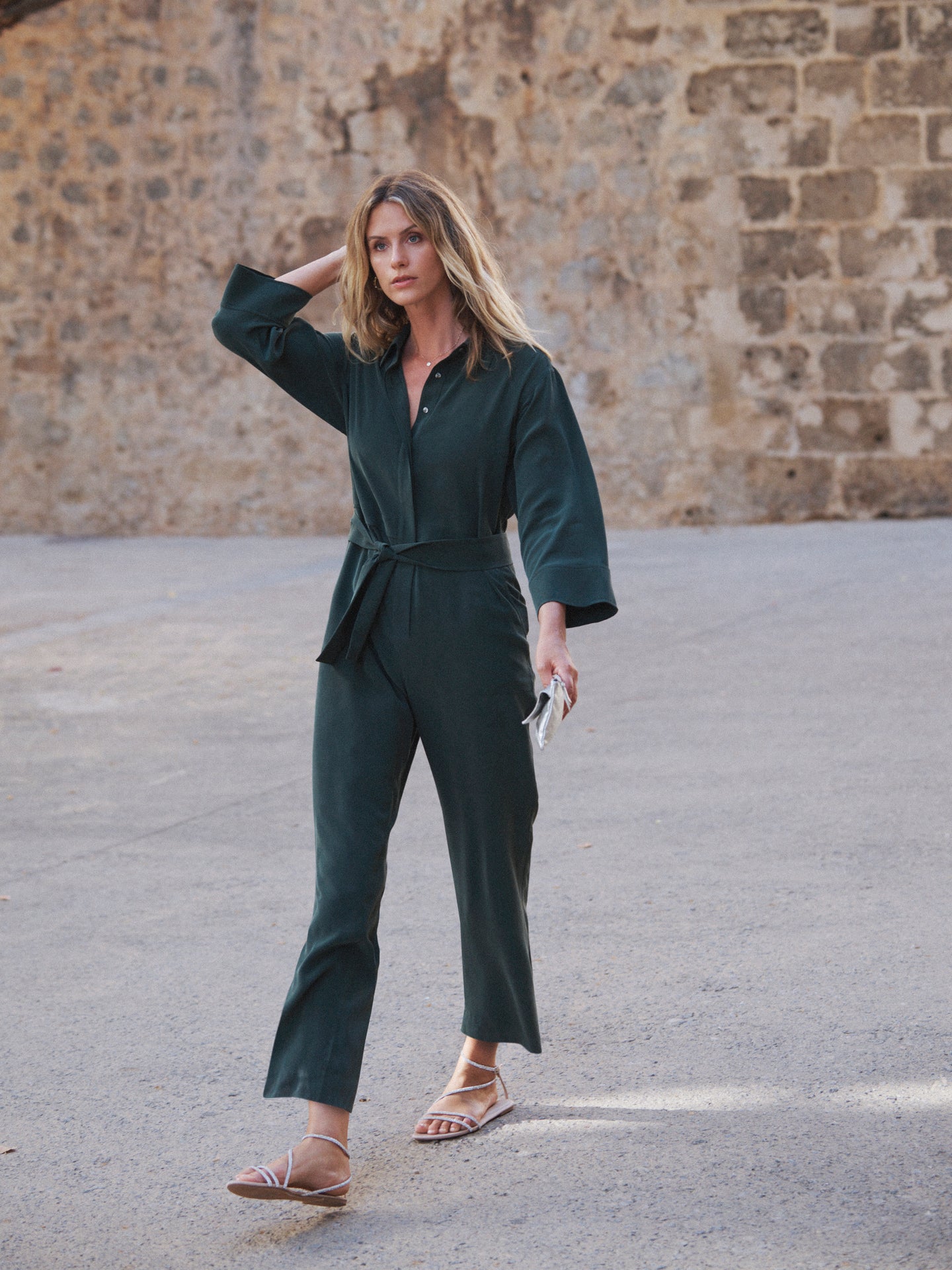 Pip silk jumpsuit - Khaki