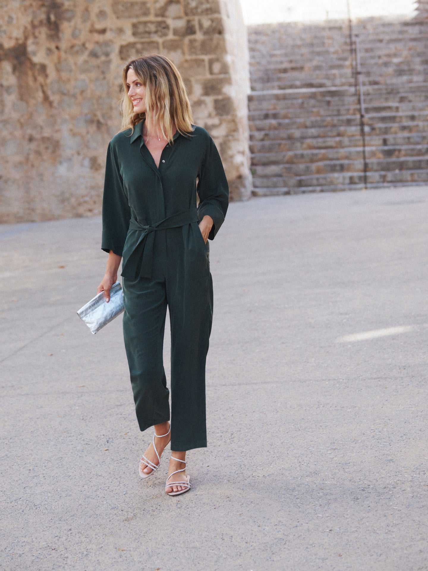 Pip silk jumpsuit - Khaki