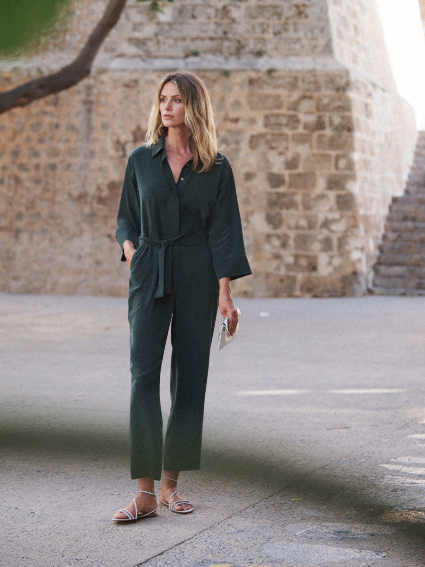 Pip silk jumpsuit - Khaki