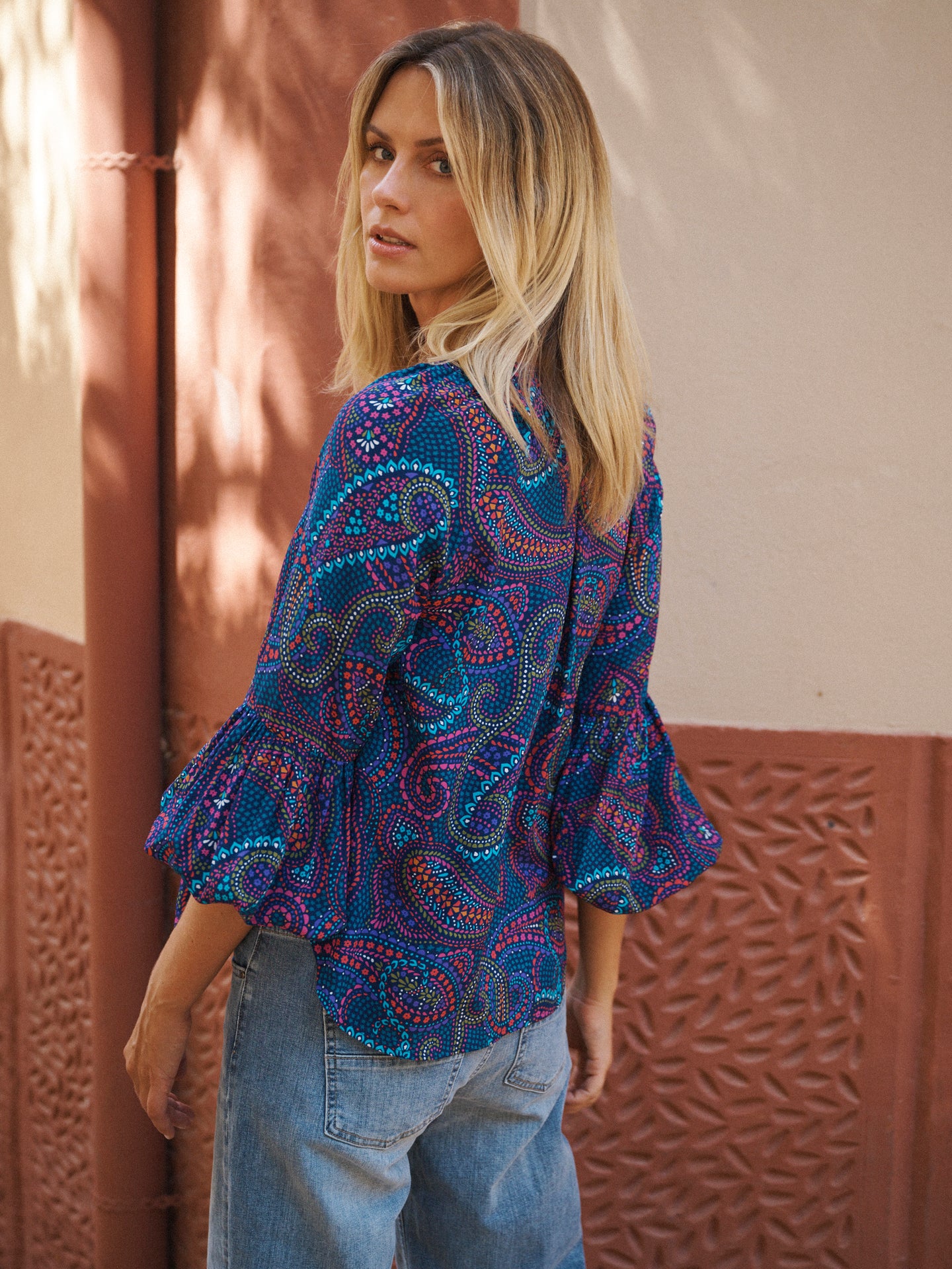 Ophelia silk star paisley shirt