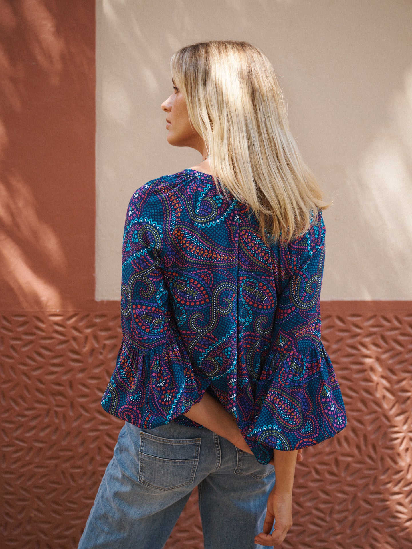 Ophelia silk star paisley shirt