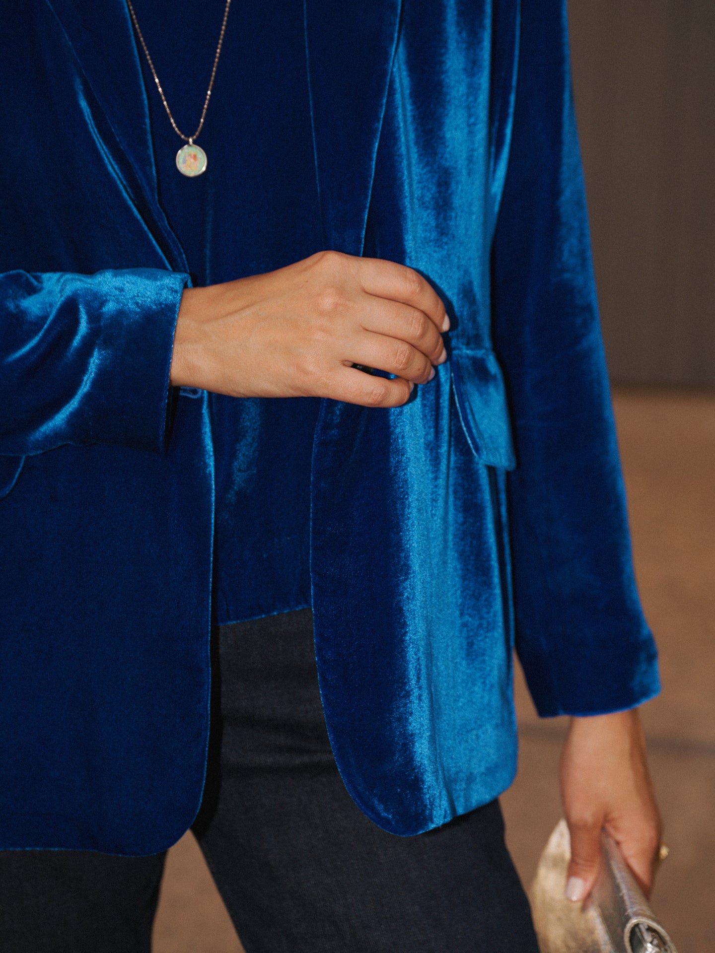 New May velvet jacket - Lapis Blue