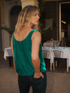 Violet velvet vest - Sea Green