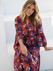 Gracelyn silk etched square dress