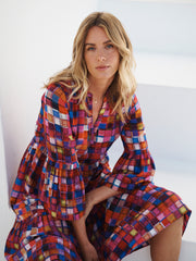 Gracelyn silk etched square dress