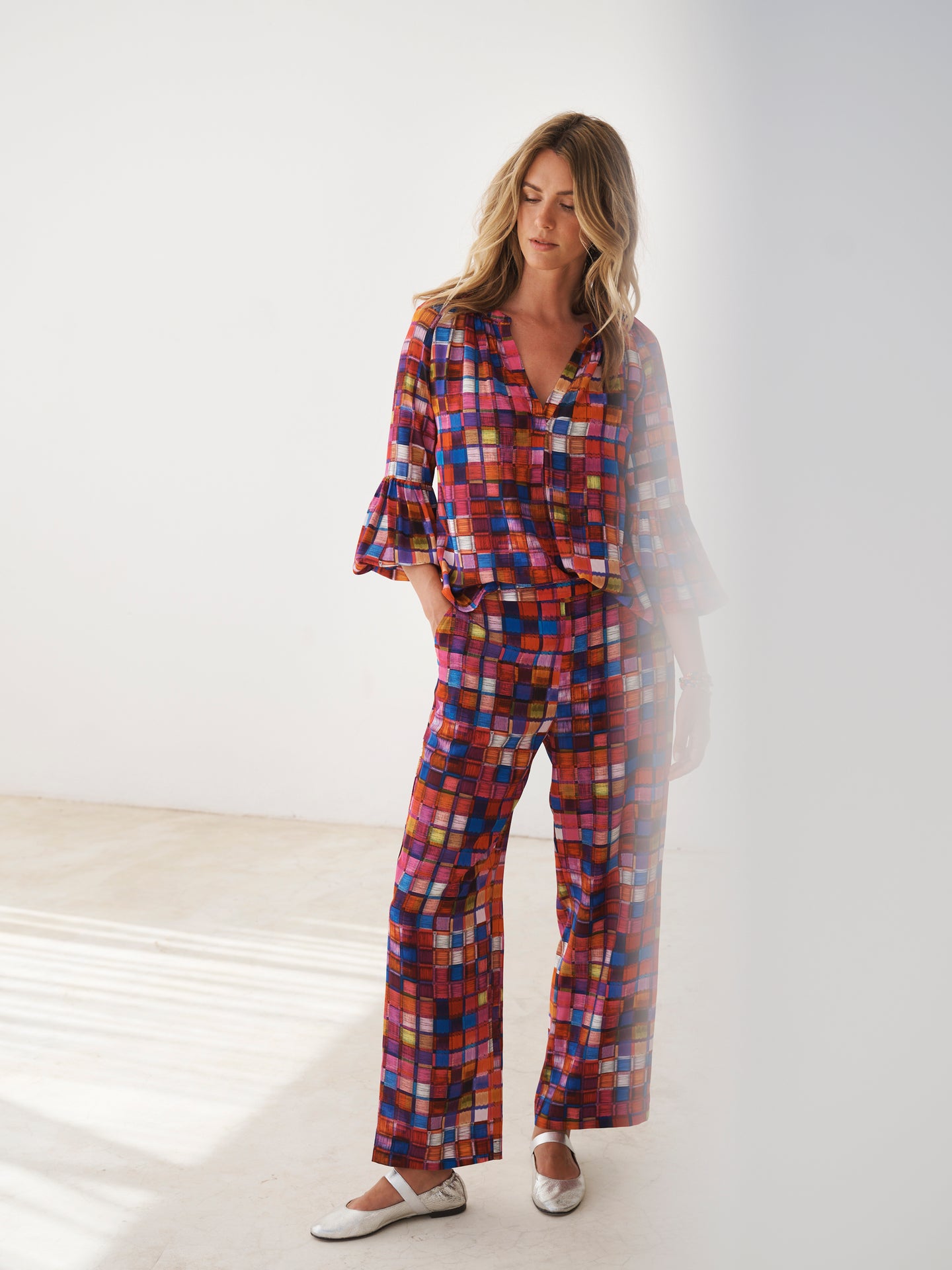 Ophelia silk etched square shirt