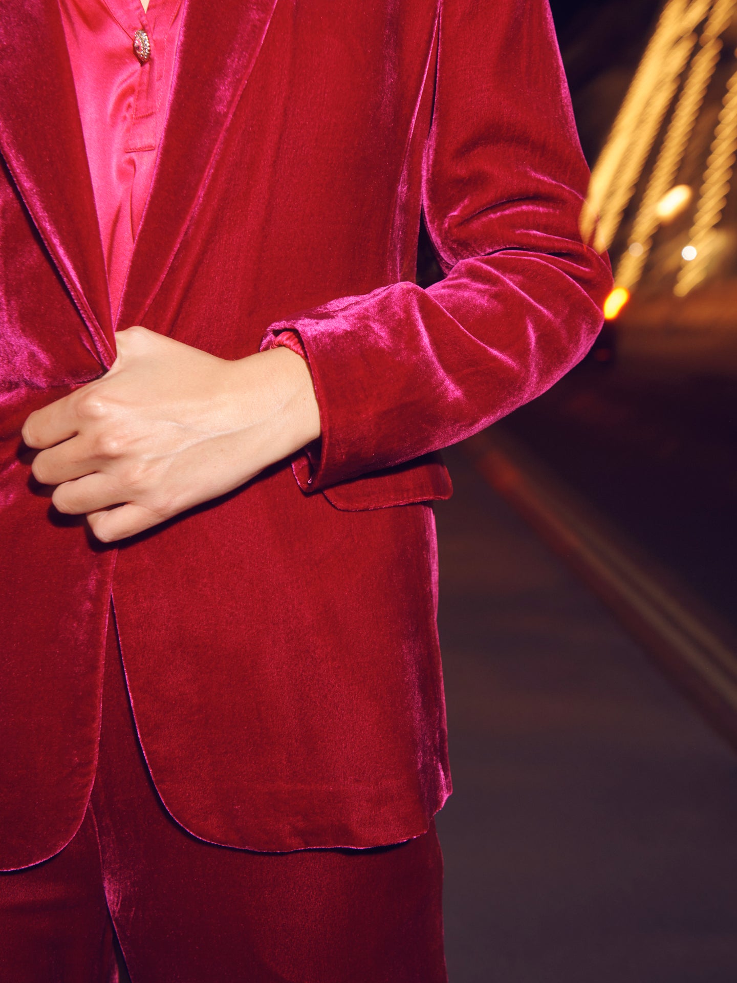 New May velvet jacket - Hot Pink