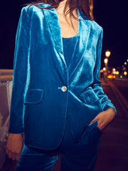 New May velvet jacket - Peacock Blue