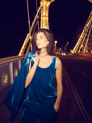 Violet velvet vest - Peacock