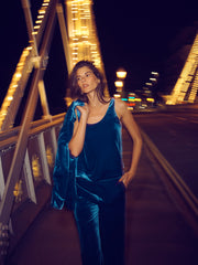 Violet velvet vest - Peacock
