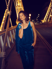 Violet velvet vest - Peacock