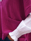 Vanessa cotton cashmere poncho - Orchid Pink