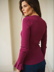 Eden cotton rib top - Garnet