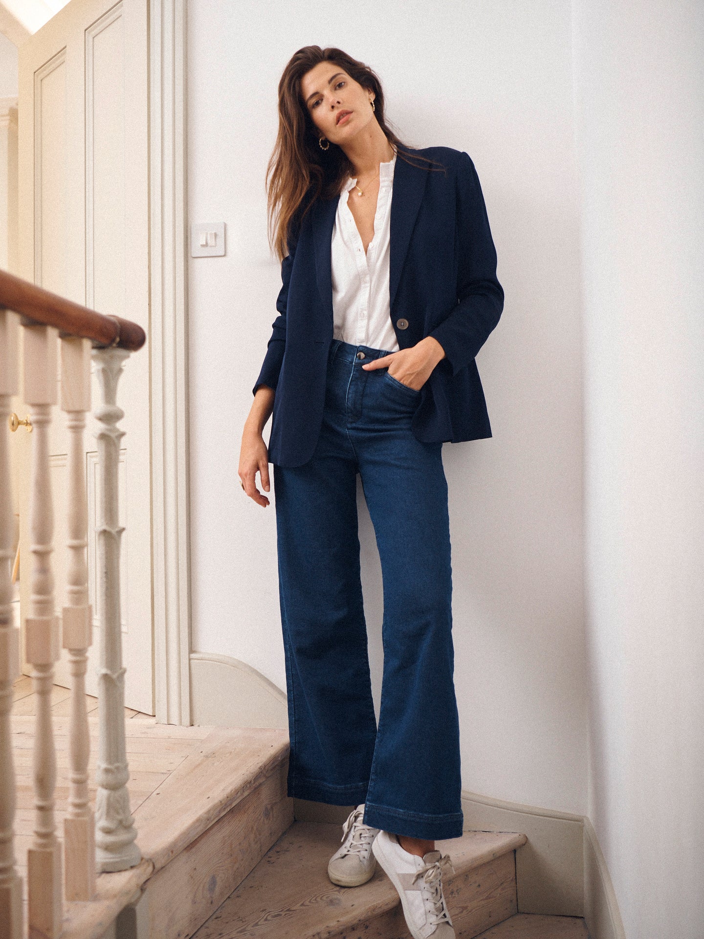 Ash denim wide leg jean - Dark Wash