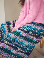 Raya silk tie-dye skirt