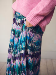 Raya silk tie-dye skirt