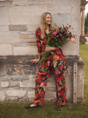 Thea silk painted floral trouser