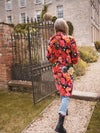 Jodie painted floral velvet coat