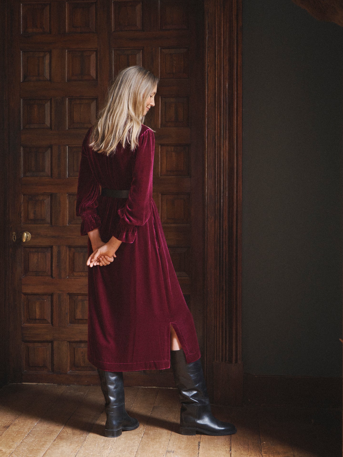 Jo velvet dress - Damson