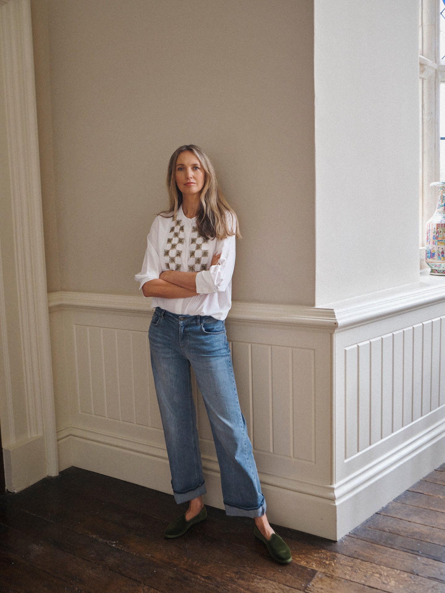 Rachel viscose embroidered shirt - Ivory