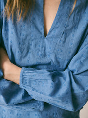 Mara cotton textured shirt - Azure Blue | NRBY Clothing