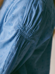 Mara cotton textured shirt - Azure Blue | NRBY Clothing