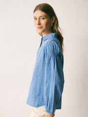 Mara cotton textured shirt - Azure Blue | NRBY Clothing
