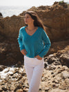 Sydney cashmere V-neck sweater - Aqua