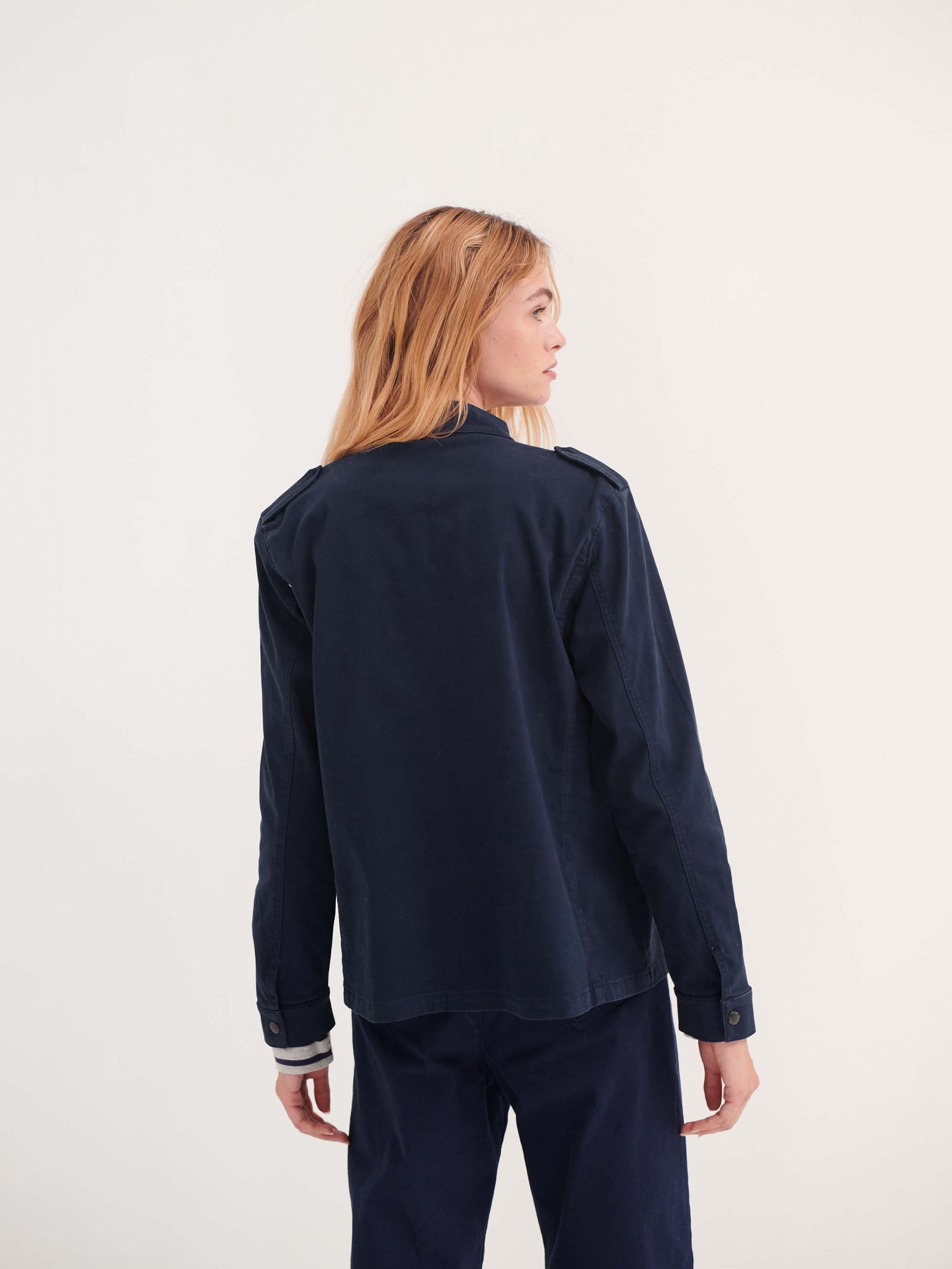 Monica cotton utility jacket - Navy