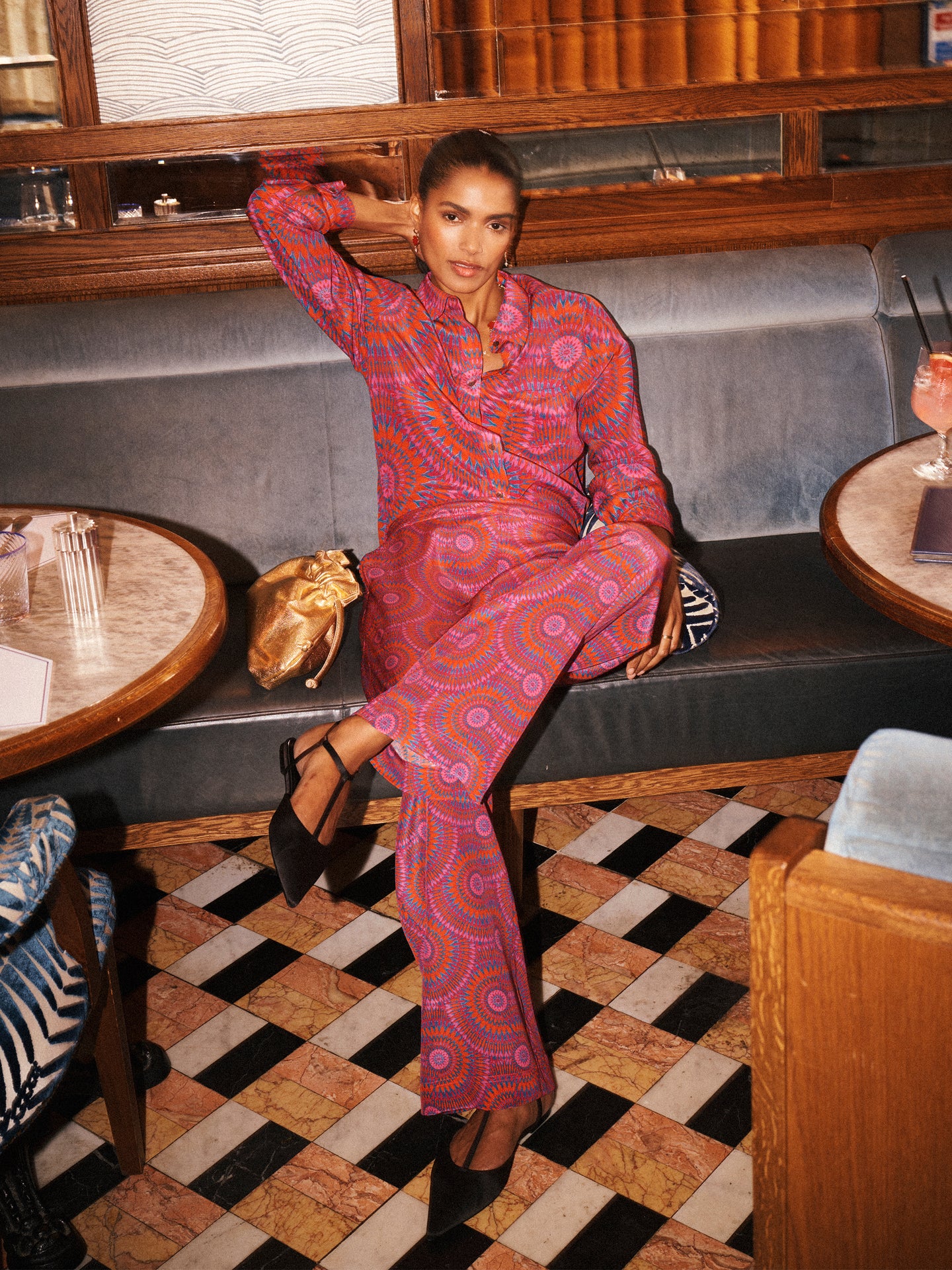 Silk Shirt & Silk Palazzo Trouser - Pink Batik