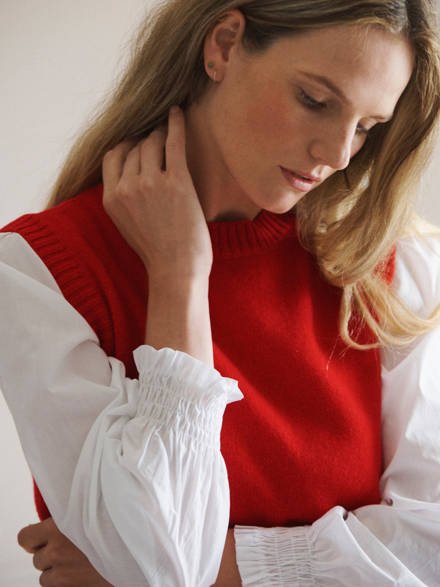 Posey merino wool tank - Red