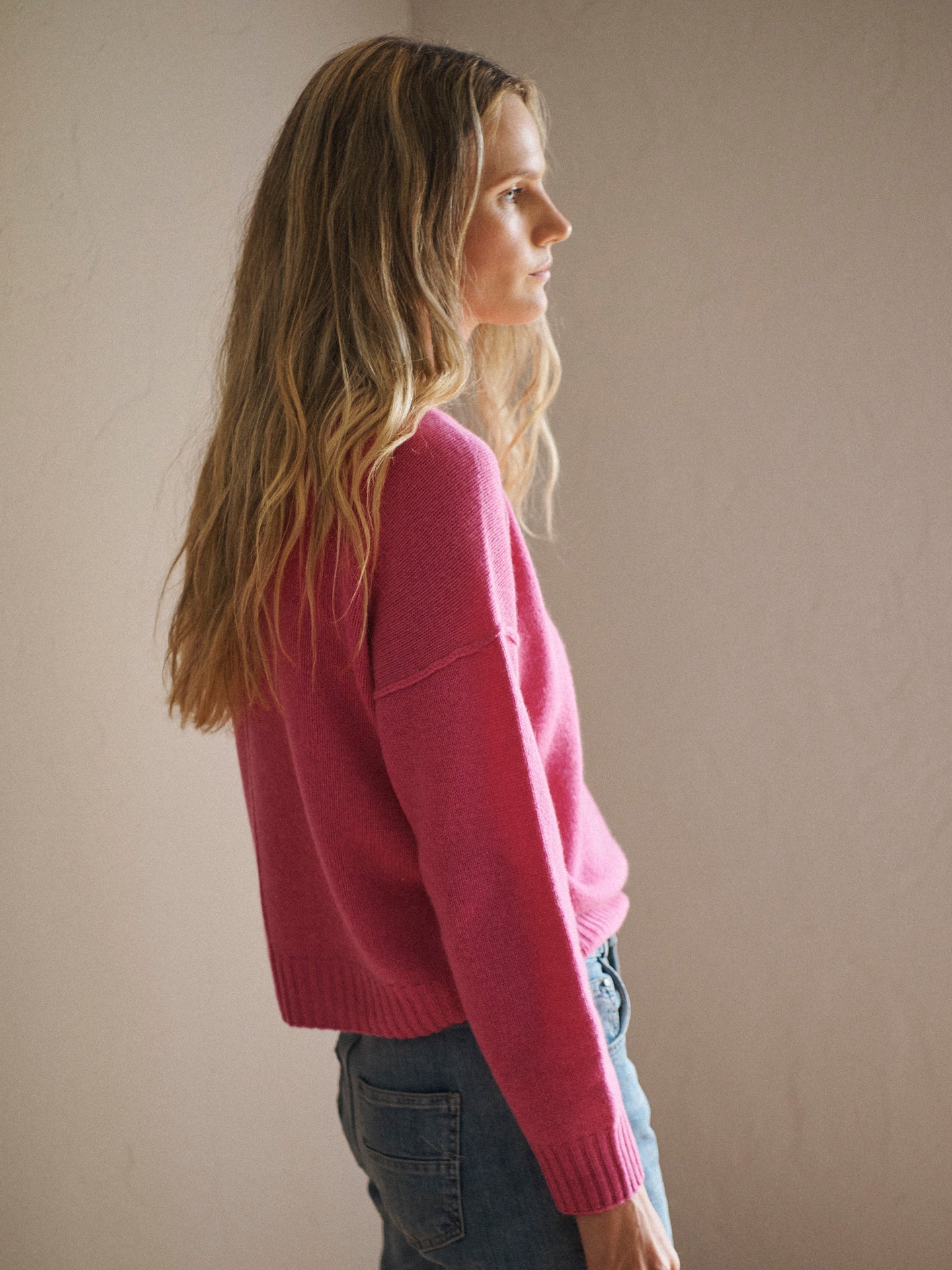 Sydney cashmere crew neck sweater - Berry