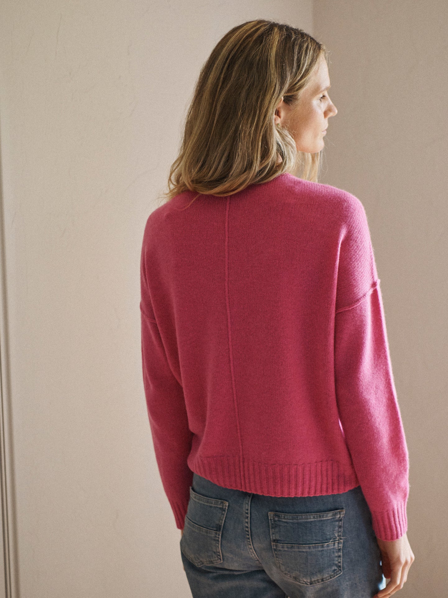 Sydney cashmere crew neck sweater - Berry