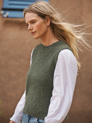 Mariah alpaca blend moss stitch tank - Khaki